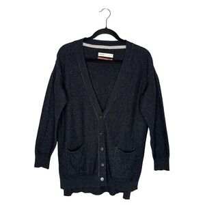 Anthropologie Pilcro Cardigan Women XS Charcoal Grey Excellent 100% Cashmere